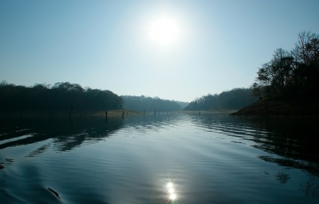 Lake, Periyar National Park, Kerala, India in Parambikulam Wildlife Sanctuary